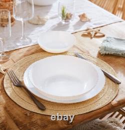Luminarc Ammonite White 19-pc DINNER SET Tempered Glass Dinner Service Set