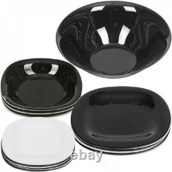 Luminarc CARINE DINNER SET 30pc 6 Persons Black & White Tempered Glass