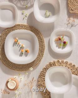 Luminarc Carine White 19 Piece Dinner Set, Tempered Glass Dinnerware