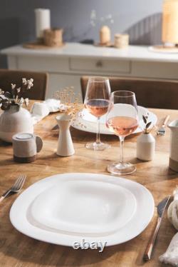 Luminarc Carine White 19 Piece Dinner Set, Tempered Glass Dinnerware