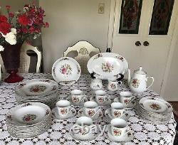 Lynns Fine China Dinnerware Set 8 Place Setting- 45 Pieces FLOWERS