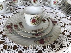 Lynns Fine China Dinnerware Set 8 Place Setting- 45 Pieces FLOWERS