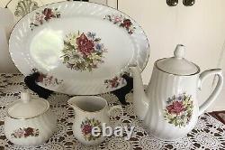 Lynns Fine China Dinnerware Set 8 Place Setting- 45 Pieces FLOWERS