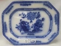 MADDOCK & Sons England china CANTON FLOW BLUE floral vintage LARGE platter 18