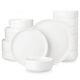 MALACASA 24-Piece Porcelain Dinnerware Set Service for 8 White Bowl & Plate Set