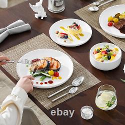 MALACASA 24-Piece Porcelain Dinnerware Set Service for 8 White Bowl & Plate Set