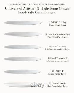 MALACASA 24-Piece White Porcelain Dinnerware Set for 8