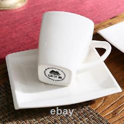 MALACASA Blance 36-Piece Porcelain Dinnerware Set Salad Plate Cup & Saucer White