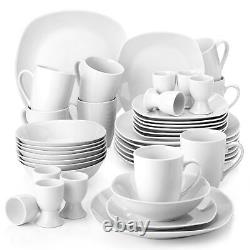 MALACASA Elisa 40-Piece Porcelain Dinnerware Set Kitchen Tableware Service for 8