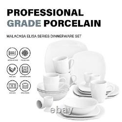 MALACASA Elisa 40-Piece Porcelain Dinnerware Set Kitchen Tableware Service for 8