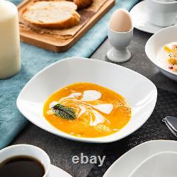 MALACASA Elisa 50-Piece Dinnerware Set Plates Bowls Egg Cups Complete Tableware