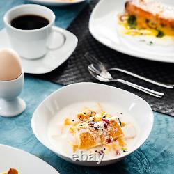 MALACASA Elisa 50-Piece Dinnerware Set Plates Bowls Egg Cups Complete Tableware