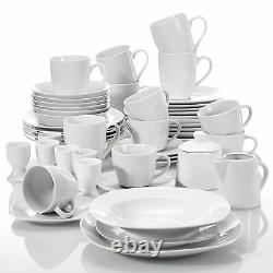 MALACASA Elisa 50-Pieces Dinnerware Set Porcelain Dinner Kitchen Dishes for 6