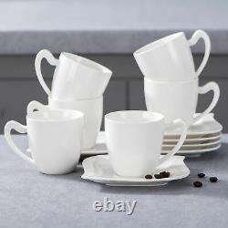 MALACASA Elvira 30-Piece Porcelain White Dinnerware Set for 6 Dinner Dishes Set