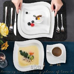 MALACASA Elvira 30pcs Porcelain Dinnerware Set Plates Cups Saucers Set Tableware