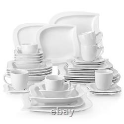 MALACASA Elvira 36-Piece Porcelain Dinnerware Set Plates Bowls Cup Tableware Set