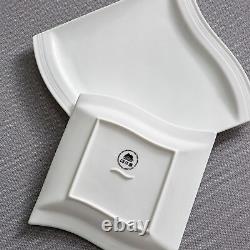 MALACASA Flora 60-Piece Porcelain Dinnerware Set Ivory White Plate Cup & Saucer