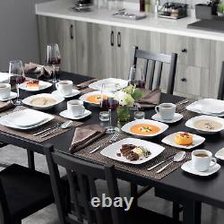 MALACASA Julia 60-Piece Porcelain Dinnerware Set Gray-white Plates Cups Saucers