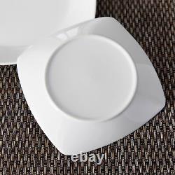 MALACASA Julia 60-Piece Porcelain Dinnerware Set Gray-white Plates Cups Saucers