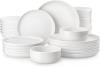 MALACASA Plates and Bowls Sets, 12 Pieces Porcelain Dinnerware Sets Dishware Set