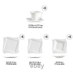 MALACASA, Series Amparo 30-Piece Dinnerware Set for 6 Porcelain Home Dinner Sets