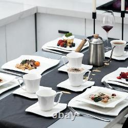 MALACASA, Series Amparo 30-Piece Dinnerware Set for 6 Porcelain Home Dinner Sets