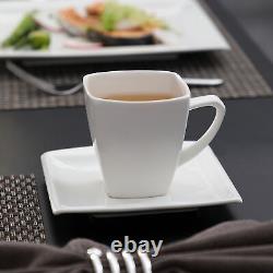 MALACASA Series Blance 30 Pcs Ivory White Porcelain Dinnerware Set Service for 6