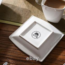 MALACASA Series Blance 30-Piece Dinnerware Set Porcelain Kitchen Plates Cups Set
