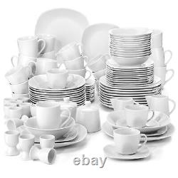 MALACASA Series Elisa 100-Piece Porcelain Dinnerware Set Complete Tableware Set