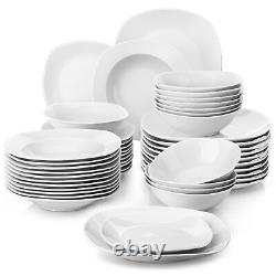 MALACASA Series Elisa 48-Piece Porcelain Bowl & Plate Set Dinnerware Set for 12