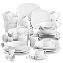 MALACASA Series Elisa Porcelain Dinnerware Set Dinner Dishes Tableware Set White