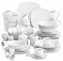 MALACASA Series Elisa Porcelain Dinnerware Set Gray-white Kitchen Dish Tableware