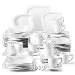 MALACASA Series Elvira 60-Piece Dinnerware Set Porcelain Dishware Service for 12