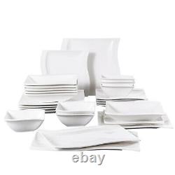 MALACASA, Series Flora 26pcs Porcelain Dinnerware Set Plates Bowls Service for 6