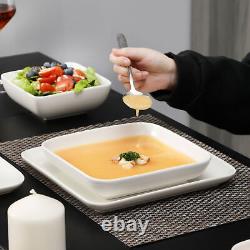 MALACASA Series Ivy Porcelain Dinnerware Set Square Plates Bowls Tableware Set