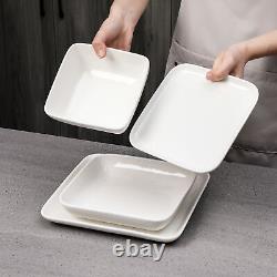 MALACASA Series Ivy Porcelain Dinnerware Set Square Plates Bowls Tableware Set