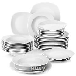 MALACASA Series Julia 36-Piece Dinnerware Set Porcelain Kitchen Plate Set for 12