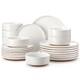 MALACASA Tara Stoneware Dinnerware Set Two-tone Dinner Service Sets for 2/3/4/6