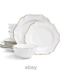 MARTHA STEWART Baroque 12-Pc Dinnerware Set, Service for 4