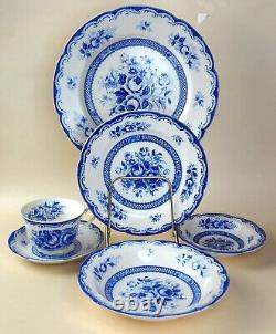 MARUTA Chatham, 6 Pcs Dinnerware Set, Kasuga Ware, White & Blue Floral