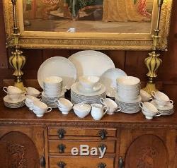 MIKASA Croyden Vintage Lot Service For 12 Pink Gray Dinnerware China Setting