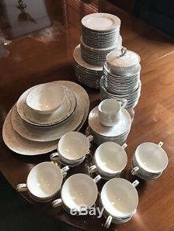 MIKASA Croyden Vintage Lot Service For 12 Pink Gray Dinnerware China Setting