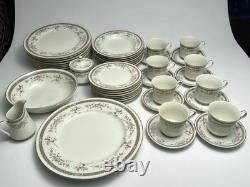 MIKASA Marquette L5503, 45 Piece Starter Dinnerware Set, Grande Ivory China