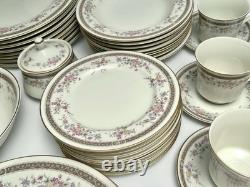 MIKASA Marquette L5503, 45 Piece Starter Dinnerware Set, Grande Ivory China