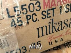 MIKASA Marquette L5503, 45 Piece Starter Dinnerware Set, Grande Ivory China
