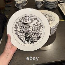 MIKASA Parisian Scenes Dishes 66 Pc, Service 12 Extras New In Box Hard To Find
