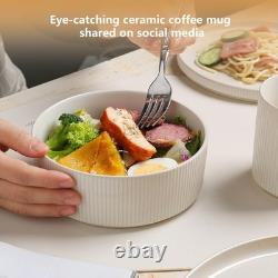 MONITO Ceramic Dinnerware 16 Pieces Dinner Set, Plates Pasta Creamy White