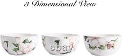 Magnolia Floral 16-Pc Dinnerware Set for 4, Microwave & Dishwasher Safe