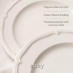 Manoir 18 Piece Dinnerware Set, Creamy White, Service for 6