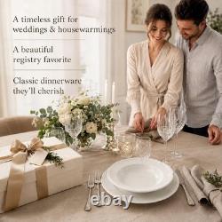 Manoir 18 Piece Dinnerware Set, Creamy White, Service for 6